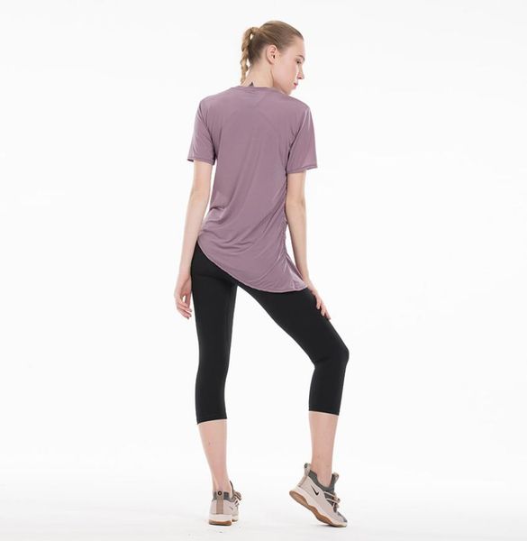 

nakedfeels fabrics loose gym workout yoga tshirt women breathable plain fitness sport short sleeved shirts4192462