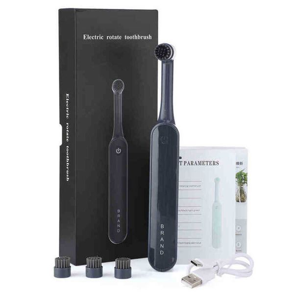 

360 degree rotating head electric toothbrush oral personal care appliances cleaning removing plaque calculus 220627
