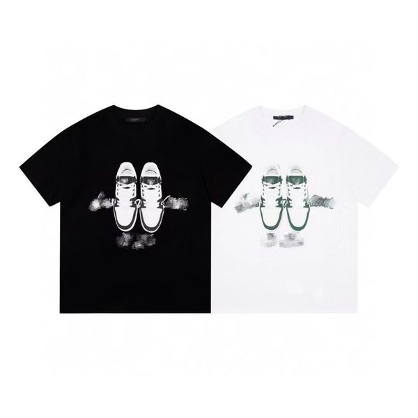 

mens t shirt brand designer europe and america  ceiling 2023 early spring new casual versatile round neck short sleeve couple gift box, White;black