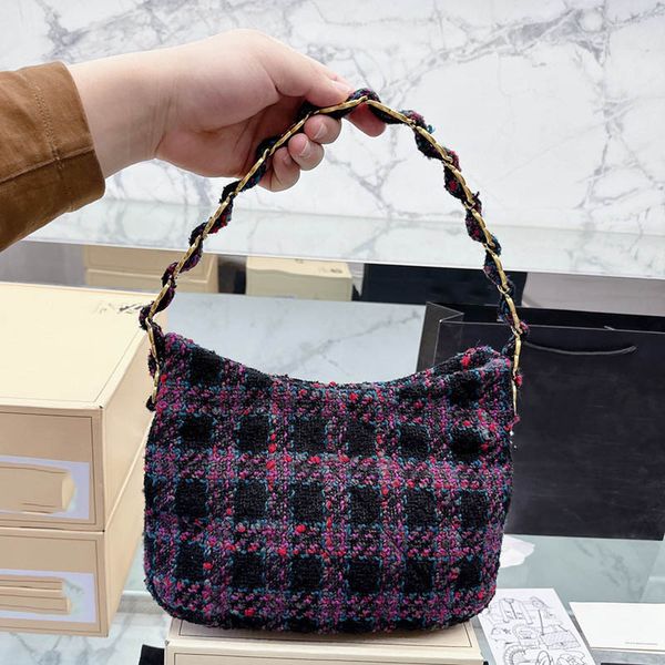 

dual style women large capacity luxury crossbody bag quilted tweed leather matelasse chain hardware letter designer handheld handbag outdoor