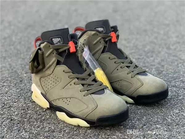 

basketball shoes medium olive travis scot x 6s designer shoes with original box