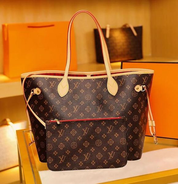 

2pcs set women real leather handbags wallet shoulder bags shopping tote bags handbag fashions purse womensitys crossbody brands bag