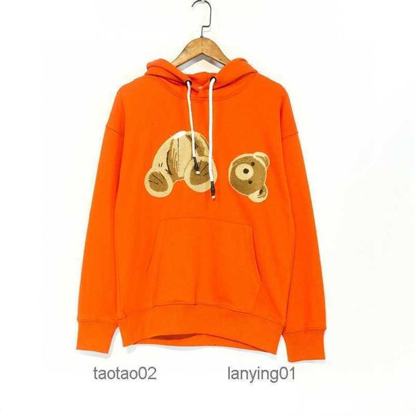 

mens hoodie designer man palm teddy bear womens sweatshirt long sleeve casual pullover blackocma, Black