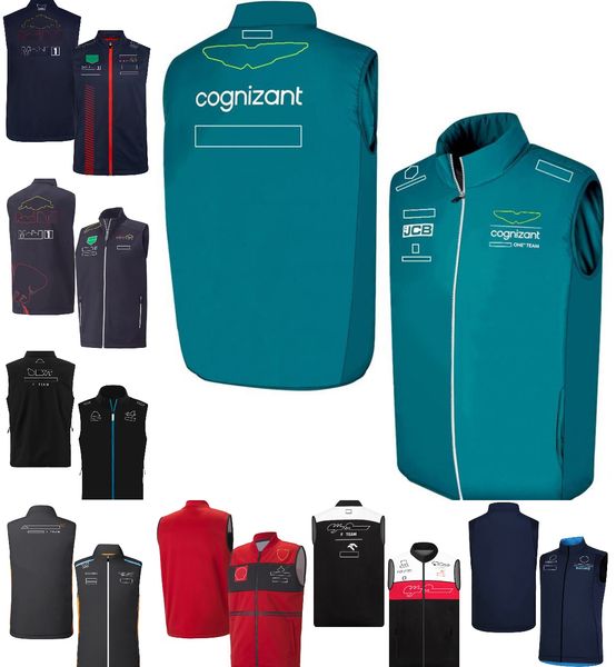 

2023 f1 racing zipper vest jacket new formula 1 team sleeveless jackets same fans plus size casual sweatshirt jersey custom