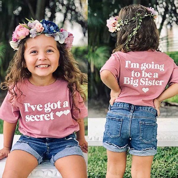 

t-shirts toddler kids baby boys girls casual t shirt summer short sleeve i' going to be a big sister/brother print t-shirt children w, Blue