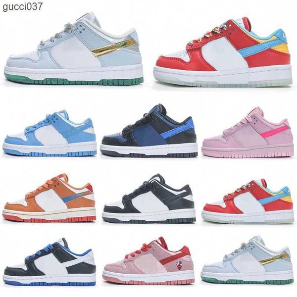 

2023 designer low kids running shoes chunky grey midas atlas lost unc coast chicago black white laser orange skate skateboarding trainers