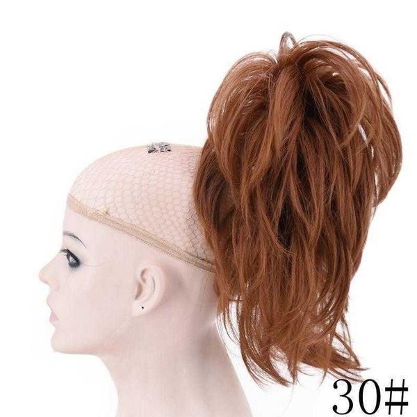 

short curly shape wig paw horse tail hair ship rabbit clip ponytail, Black