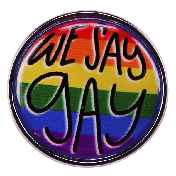 

lgbt rainbow flag brooch we say gay cute anime movies games hard enamel pins collect metal cartoon brooch backpack hat bag collar lapel badg, Blue