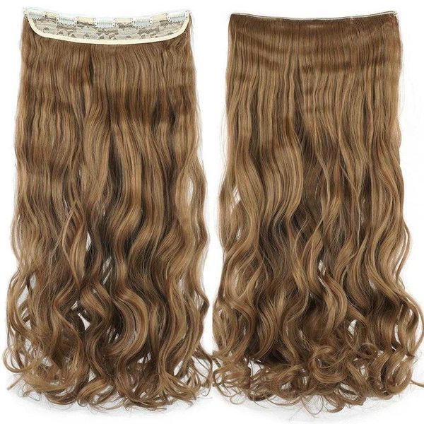 

28 inch curly hair clip weft piece chemical fiber wholesale five, Black;brown