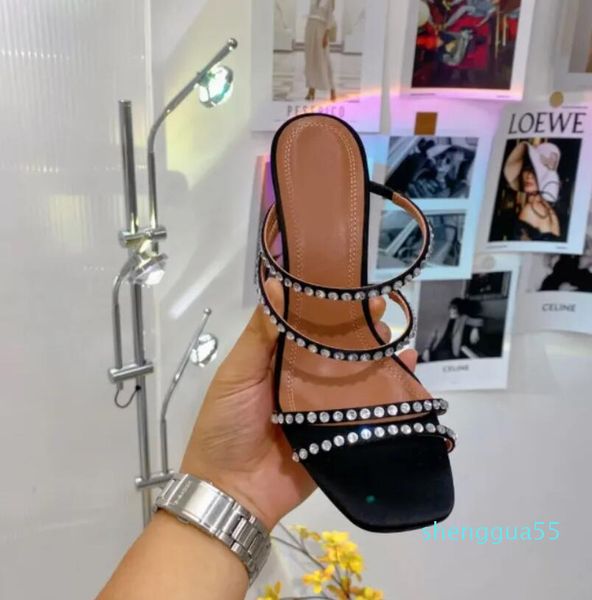 

designer amina muaddi sandals diamond heel clear nice begum glass luxury crystal transparent slingback heel 10cm size 35-41 66, Black