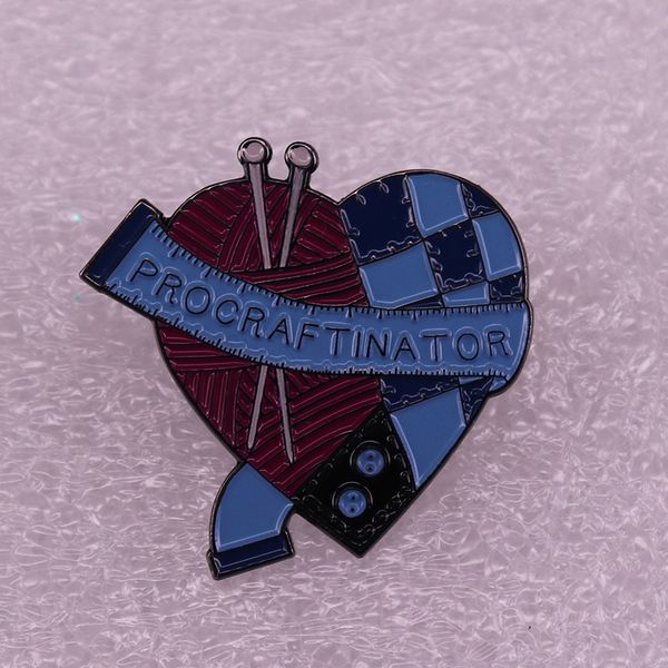 

procrastinator brooch woven yarn badge cute anime movies games hard enamel pins collect metal cartoon brooch backpack hat bag collar lapel b, Blue