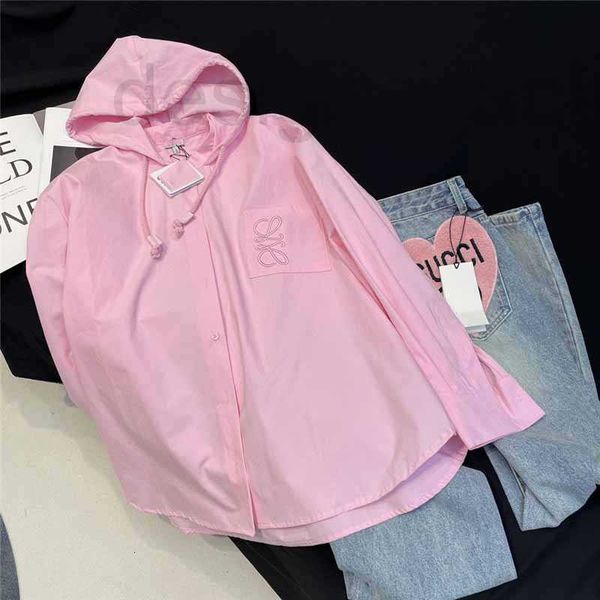 

women's blouses & shirts designer summer new chest logo stereo embroidery silhouette sweet fashion fresh simple hooded shirt 31t2, White