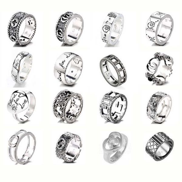 

2023 designer new gujia s925 sterling silver ring is worn-out with complete range of double g daisy rings for men and women