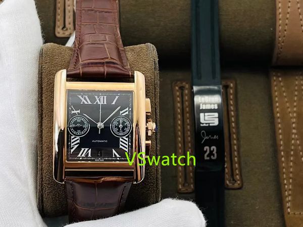 

w5330007 watch size 34.3mmx44mm 7750 timing machine automatic mechanical sapphire glass mirror waterproof function, Slivery;brown