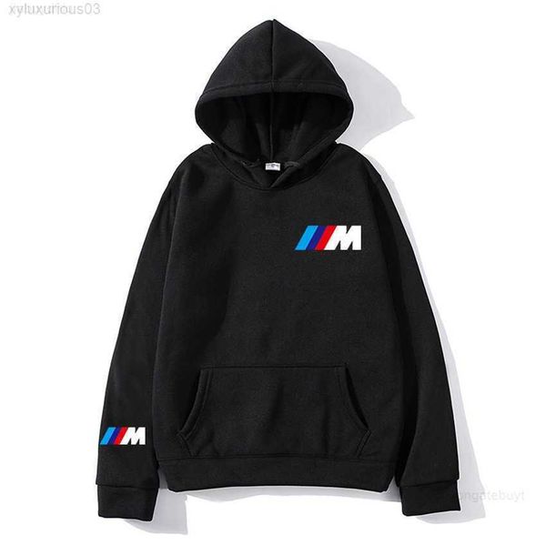 

2023 fashion casual hoodie for men bmw print warm clothing hoodies fleece streetwear sweatshirt hooded male oversized hoody sweaters, Black