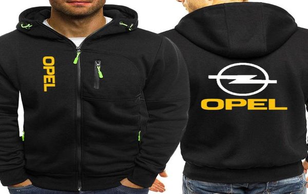 

men039s hoodies sweatshirts 2021 spring autumn opel printing tracksuit pocket hooded sweatshirt long sleeve zip slim coat mal4660199, Black