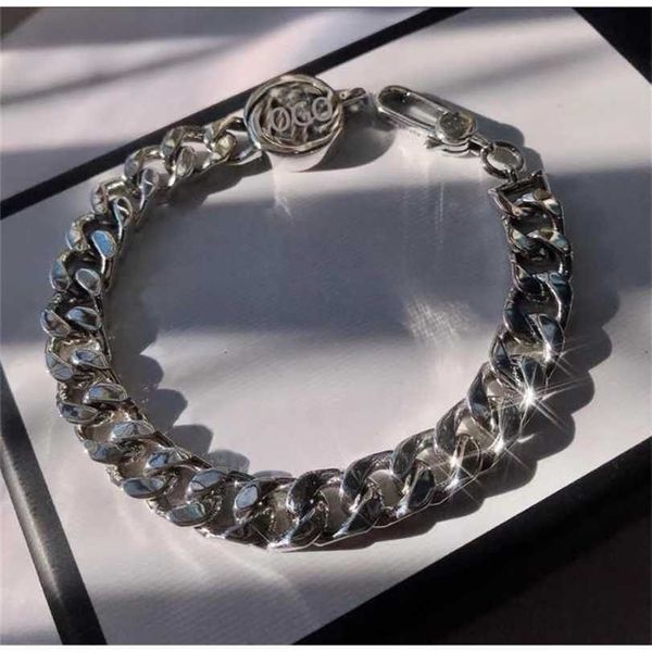 

2023 designer new jewelry sterling silver classic vintage double interlocking luxury bracelet for male and female lovers, Black