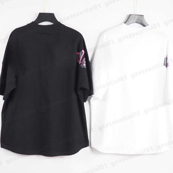 

mens tshirts plus size loose designer t shirt correct version summer letter reshadowing pullover round neck short sleeve tees couple casual, White;black