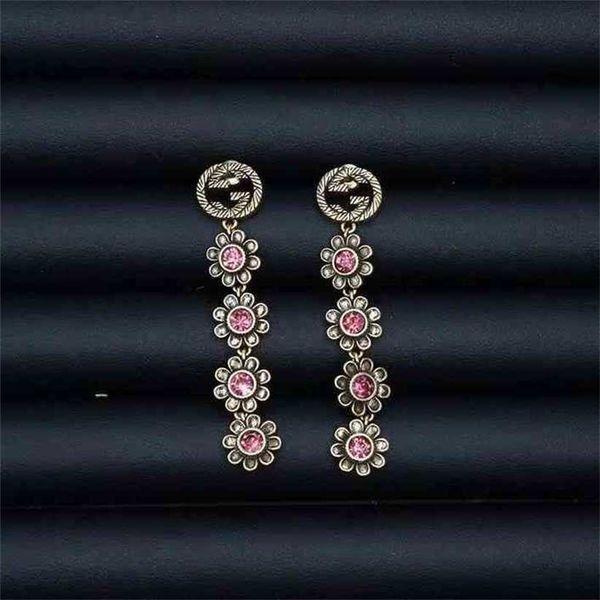 

2023 designer new zircon letter fashion earrings, Silver