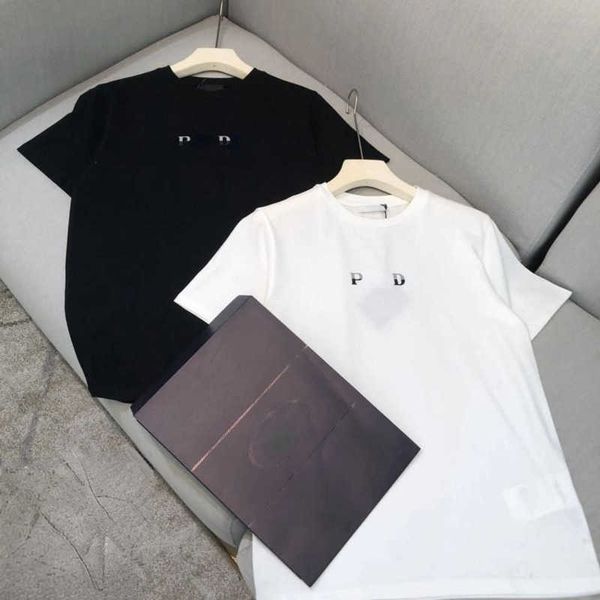 

summer mens short sleeved t shirt designer t shirt men women plus size clothing round neck tshirt gradient letter tshirt pullover luxury tee, White;black