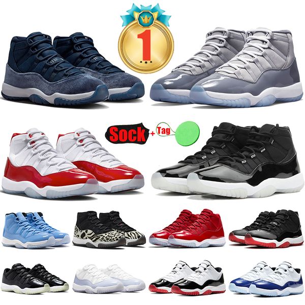 

with box jumpman 11 basketball shoes men women 11s cherry midnight navy cool grey 25th anniversary bred pure violet mens trainers sport snea