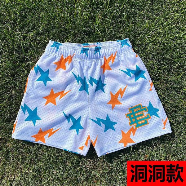 

men's shorts summer casual shorts men's and women's knee-length sports fitness beach pants quarter pants mesh breathable, White;black