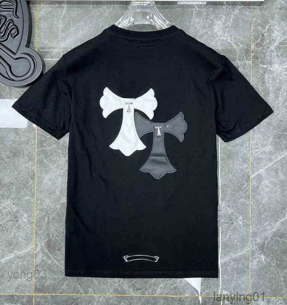 

men's t-shirts summer luxury mens t shirts brand ch man t-shirt flower classic cross sanskrit short designer chromes, White;black