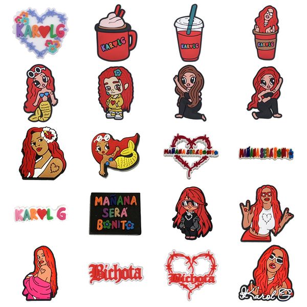

2023 new manana sera bonito croc charm karol g day of the dead dia de los muertos croc shoes charms for wristband bracelet decoration, White;pink