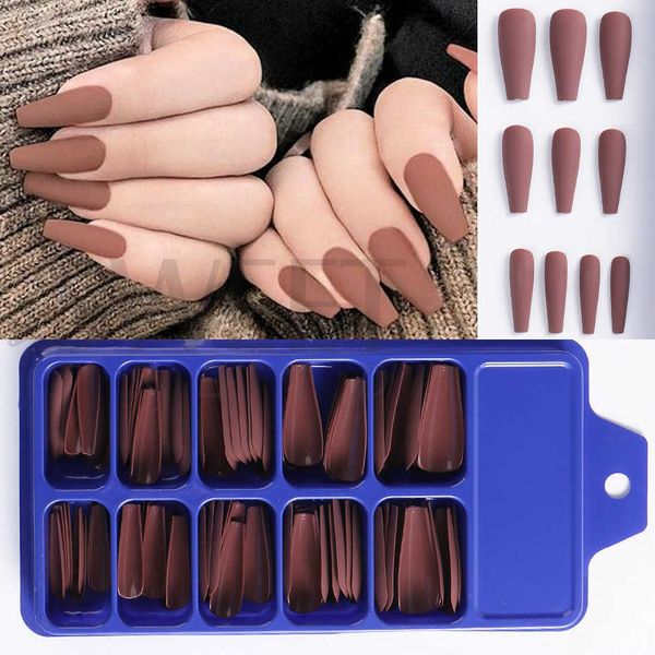 

false nails wearing sheet solid color advanced frosted long trapezoidal ballet pseudo patch 230318, Red;gold