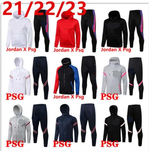 

21 22 23 psgs tracksuit hoodie survetement 2021 2022 2023 psgs men chandal futbol training suit football jacket soccer set kit 99, Black