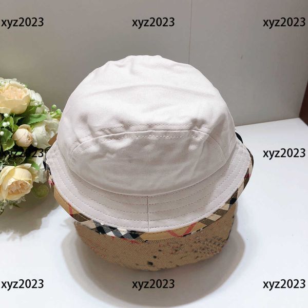

2023ss kids accesories baby caps children hats delicate fashion check letter print fisherman hat new arrival complete labels, Yellow