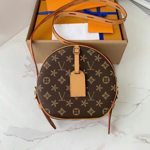 

quality 2023 m45647 high brown flower tote bags petite boite chapeau boite 2size handbag pochette clutch bag women man designer travel shoul