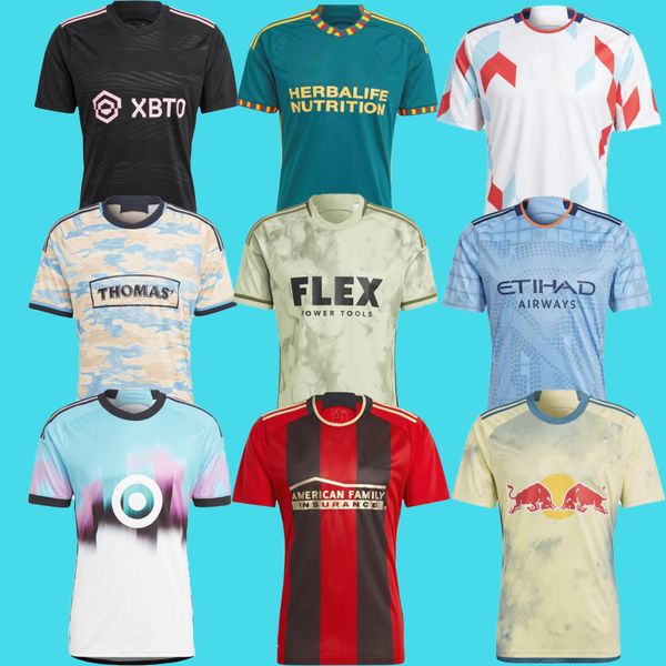

2023 mls soccer jerseys chicago orlando new york seattle sounders portland charlotte atlanta minnesota cincinnati d.c. united columbus 23 24, Black;yellow