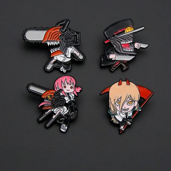 

the chainsaw man characters pin cute anime movies games hard enamel pins collect metal cartoon brooch backpack hat bag collar lapel badges, Blue