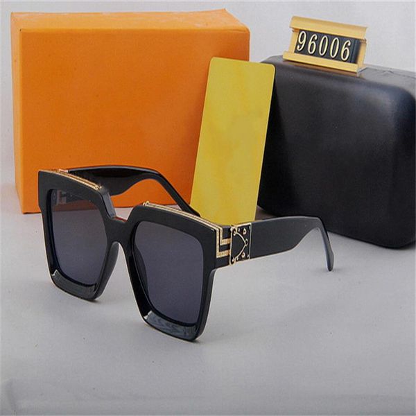 

2021 new luxur classic millionaires sunglasses 96006 designer brand fashion mens womens sun glasses eyewear metal glas299l, White;black