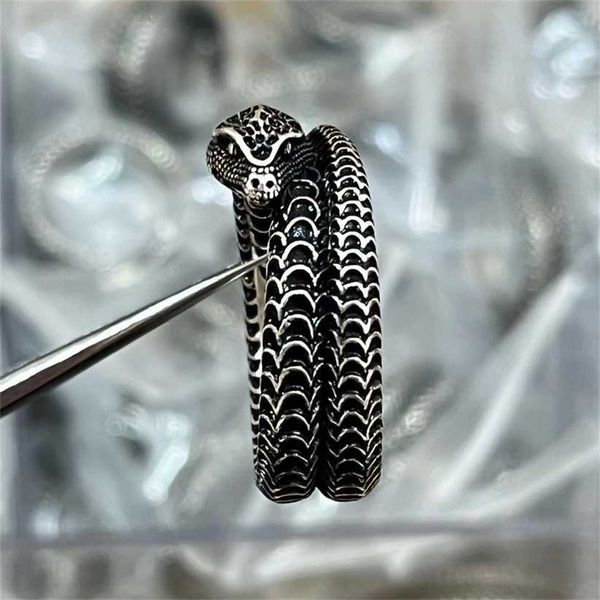 

2023 designer new jewelry spirit snake sterling silver classic animal zodiac series fashion boutique couple ring