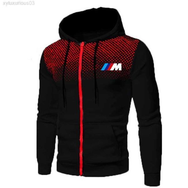 

fashion hoodie 2023 muscle fitness exercise bmw m men's zipper cardigan, Black