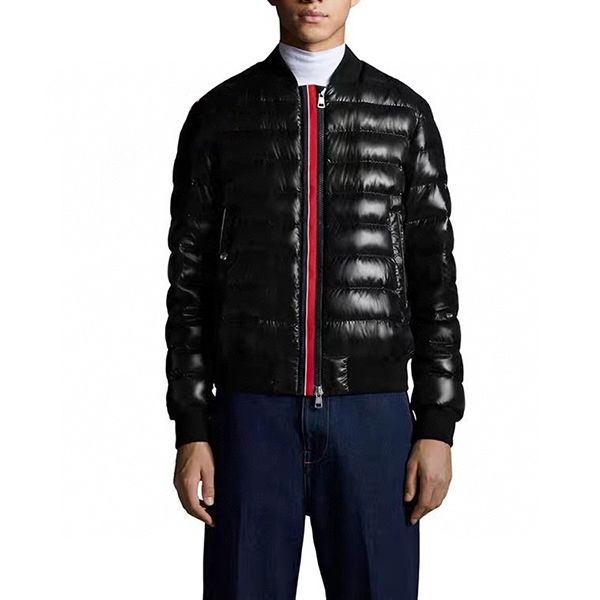 

2023 double zipper classic motorcycle mens down jacket stand collar casual lightweight men down jacket designer men s clothing winter warm, Black