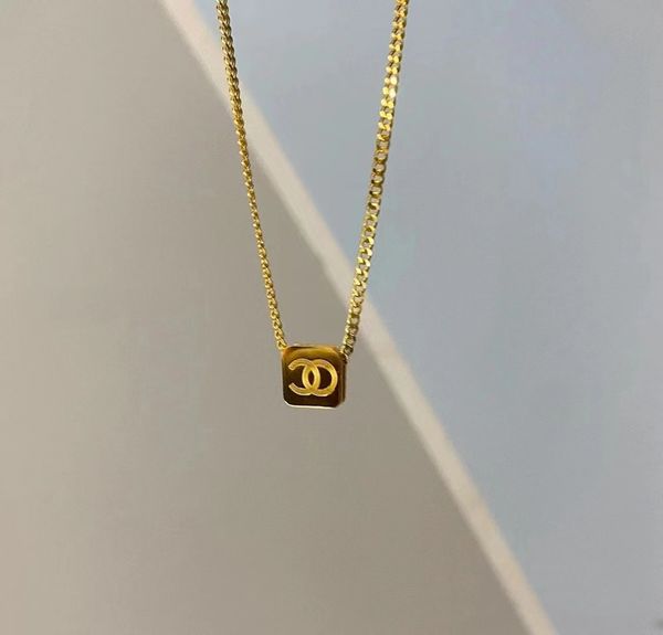 

luxury designer necklace for women party mens choker pendant chain crystal 18k gold plated brass copper brand c-letter necklaces statement j, Silver