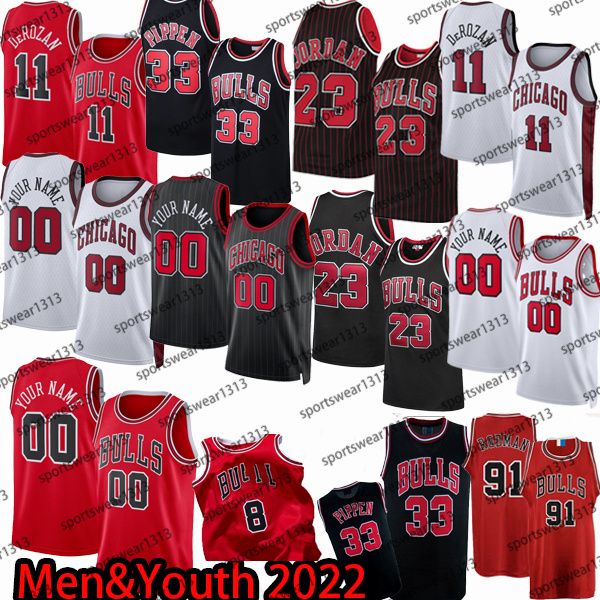 

33 scottie pippen vintage basketball jersey 9 45 23 michael jd dennis 91 rodman lonzo 2 ball demar 11 derozan basketball zach 8 lavine men, Black;red