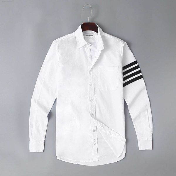 

luxury brand shirts thoms brownns blouse designers tb shirt black four white fashion slim casual business loose, White;black