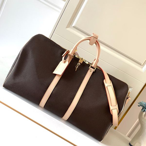 

designer travel bags keepall 55 luxury valise 10a mirror quality designer satchel m41414 luggage bag genuine leather tote bag with box l305