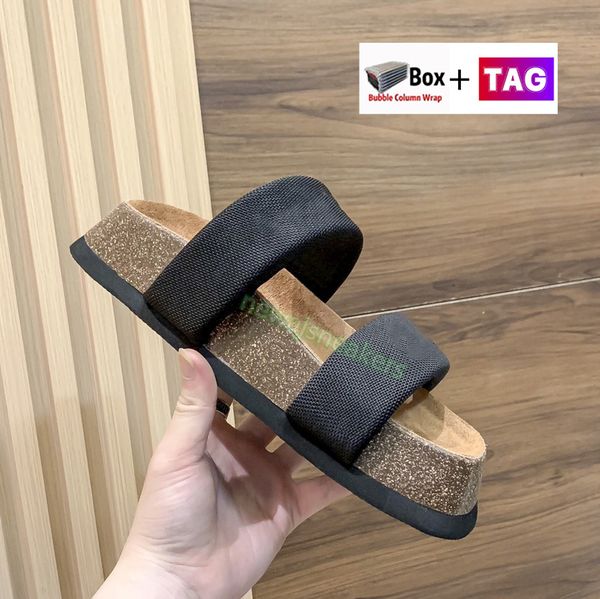 

with box womens slippers embroidered logo ronan slide sandals designer fashion moccasins women shoes size 35-40, Black