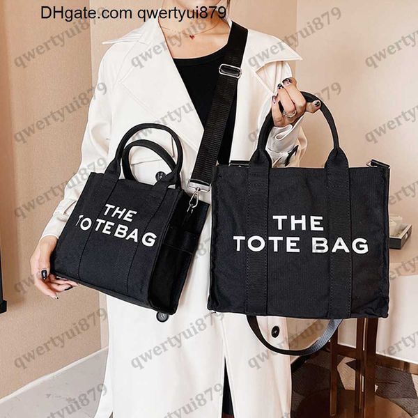

qwertyui879 totes luxury canvas tote bag women handbags brands letter shoulder crossbody bags for women 2022 fashion designer bags shopper p