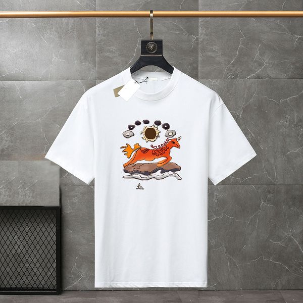 

designer t shirt summer short sleeve waves tee men women lovers luxury t-shirts fashion senior pure cotton large size xs-3xl dlor#05, White;black