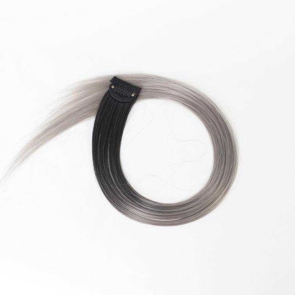 

ear hanging dye set pieces color highlight gradient long straight hair, Black;brown