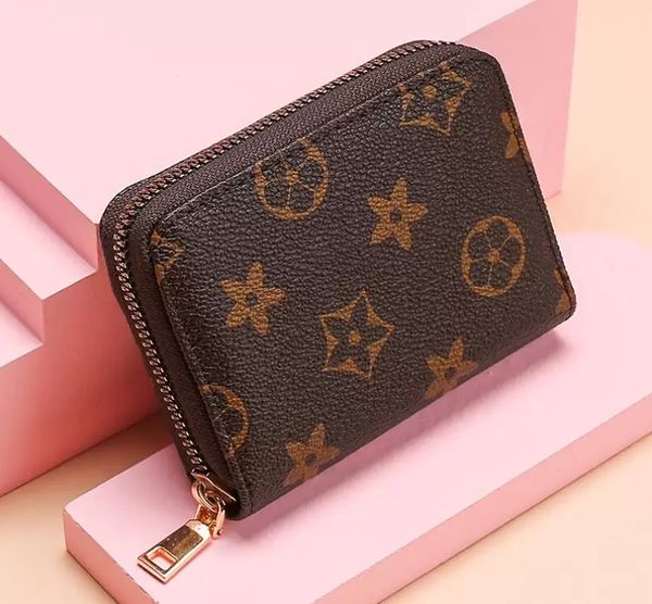 

designers wallet wallets purses fashion short zippy wallet monograms classic zipper pocket pallas bag zip coin leather purse with box flower, Red;black