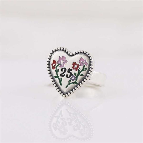 

2023 designer new jewelry series ring silver flower digital couple ring valentine's day gift anniversary