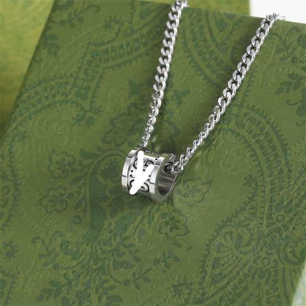 

2023 designer new gujia double g small waist necklace colorfast ins series sweater chain fashion male style couple, Black