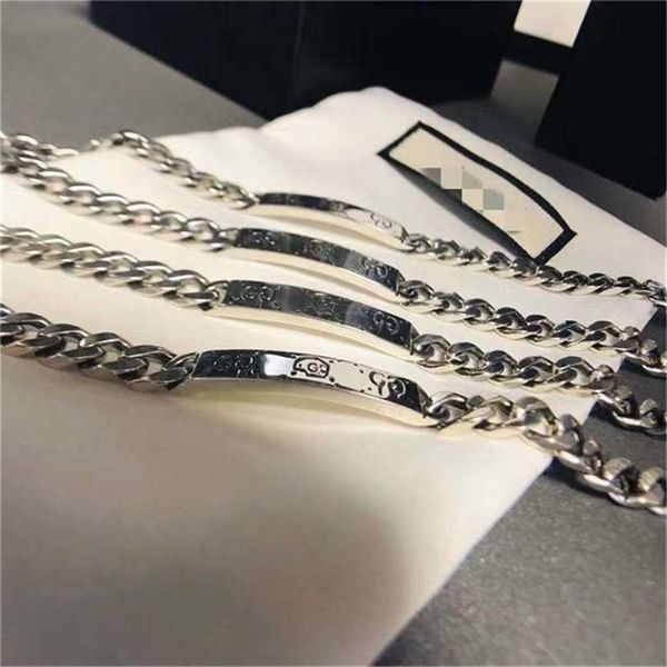 

2023 designer new fashion jewelry gujia 925 silver double little ghost skull punk hip hop fashion same couple bracelet, Black